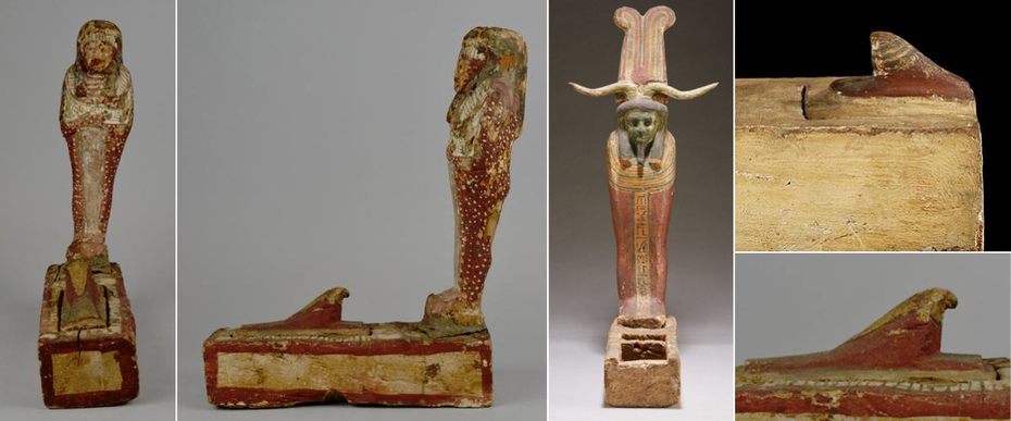 Ancient Egyptian Figure of Osiris Ptah Sokar Wooden Base God Falcon